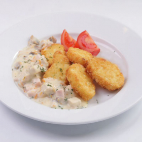 Картофельные крокеты с мачанкой